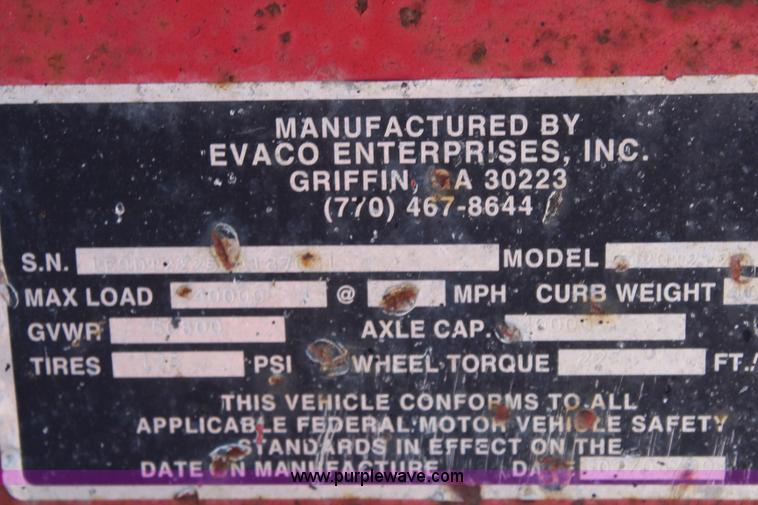 image for item I5807 1999 Evaco hydraulic tilt deck trailer