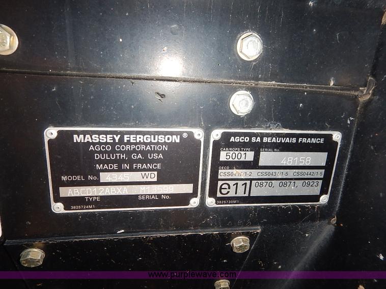 image for item J3008 2003 Massey Ferguson 4345 tractor