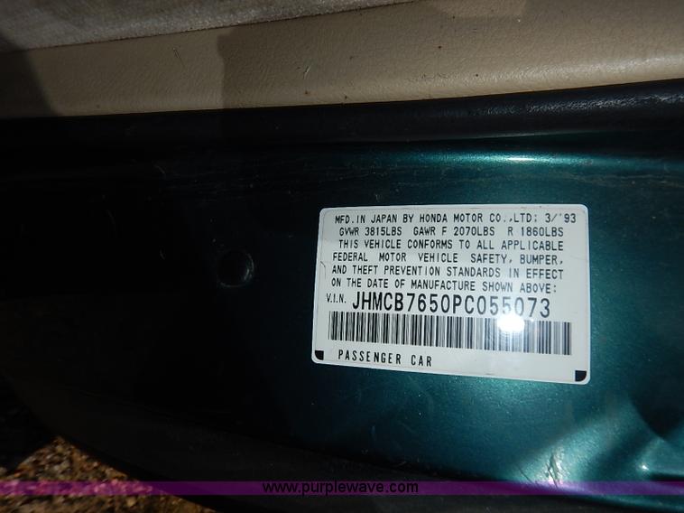 image for item I5440 1993 Honda Accord LX