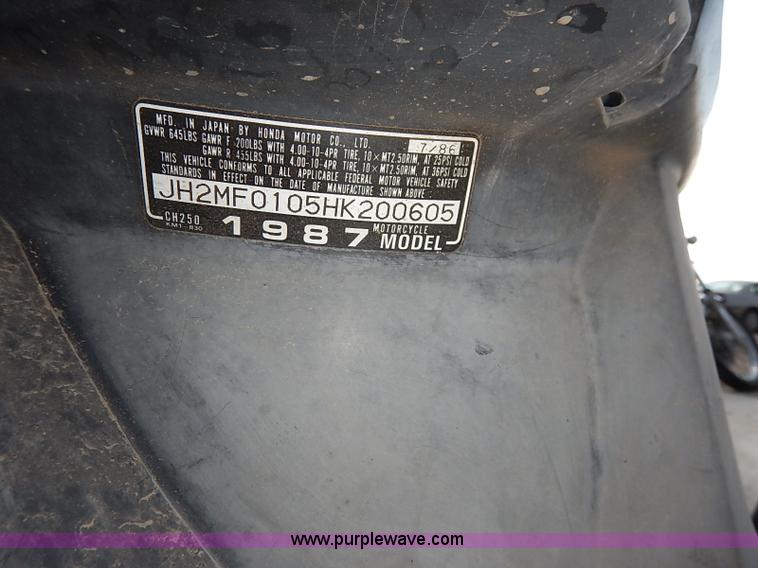 image for item I5458 1987 Honda MC moped