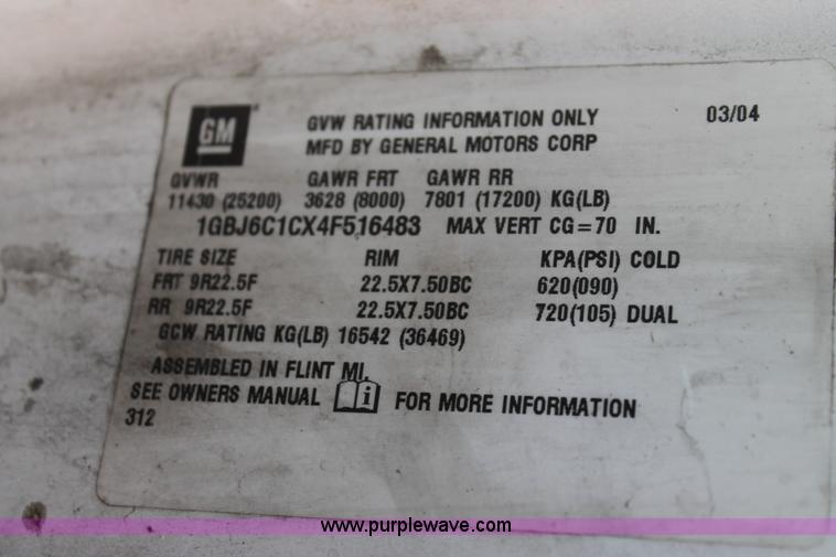 image for item H1718 2004 Chevrolet C6500 box truck