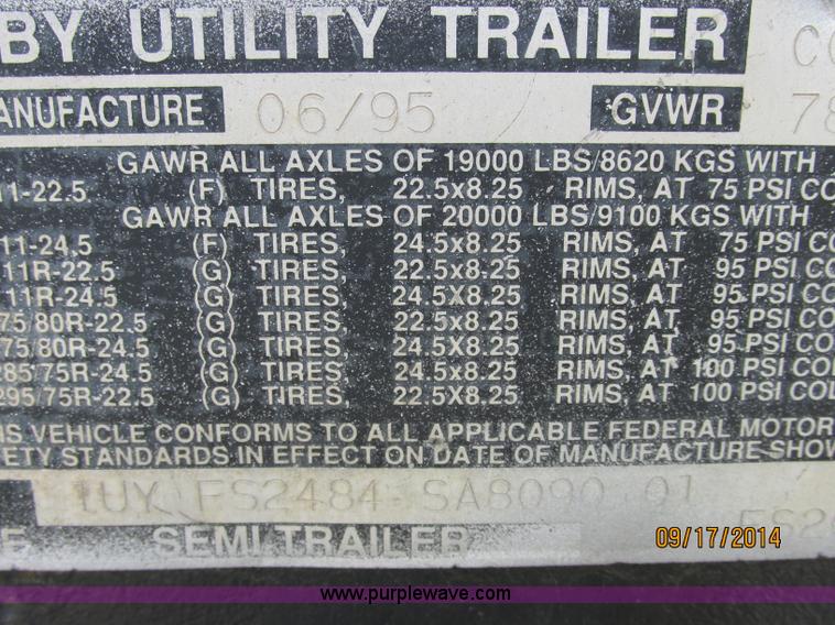 image for item J2410 1995 Utility FS2CHAE trailer