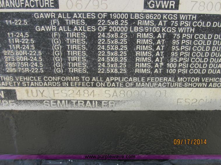 image for item J2410 1995 Utility FS2CHAE trailer