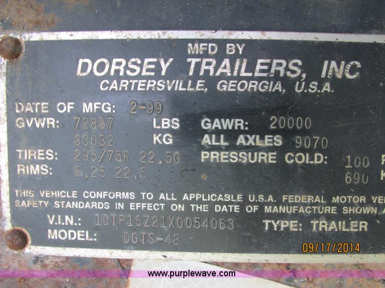 image for item J2412 1999 Dorsey DCTS-48 trailer