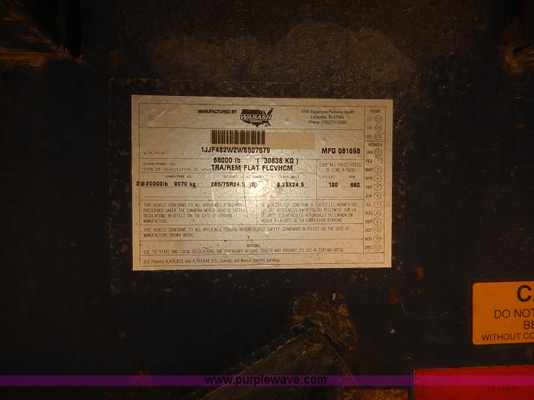 image for item J3055 1998 Wabash flatbed trailer