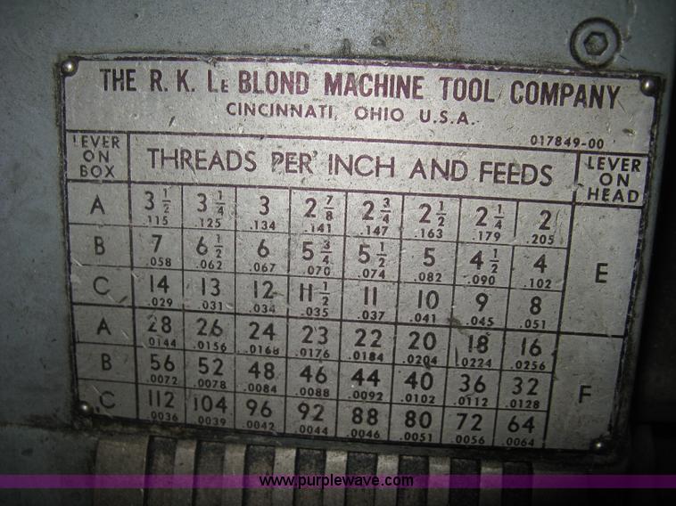 image for item BE9189 R.K. LeBlond lathe