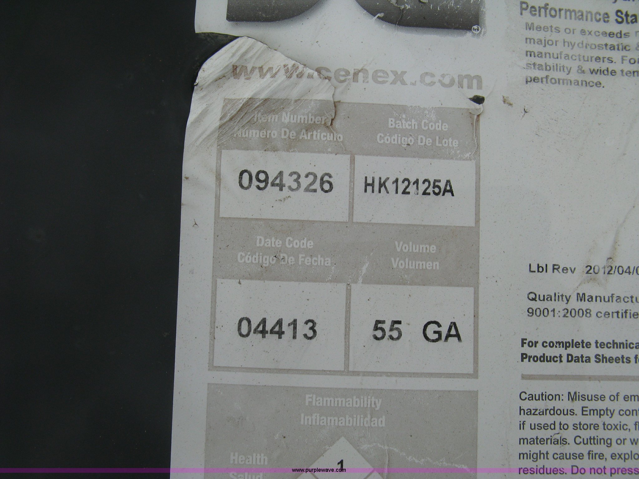 Cenex hydraulic fluid in Hesston, KS Item BE9131 sold Purple Wave