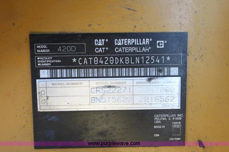 image for item AJ9348 2005 Caterpillar 420D backhoe