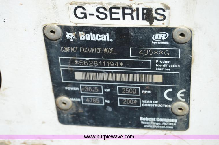 image for item AW9228 2003 Bobcat 435ZHS compact excavator