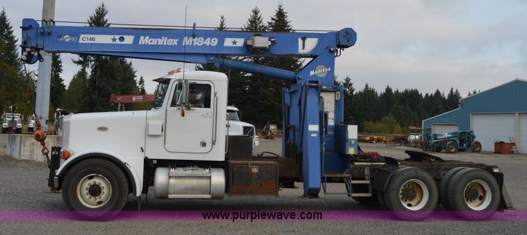 image for item F8344 1997 Peterbilt 357 truck with Manitex crane