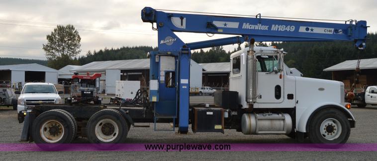 image for item F8344 1997 Peterbilt 357 truck with Manitex crane