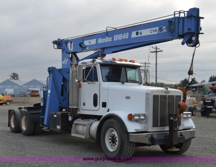 image for item F8344 1997 Peterbilt 357 truck with Manitex crane