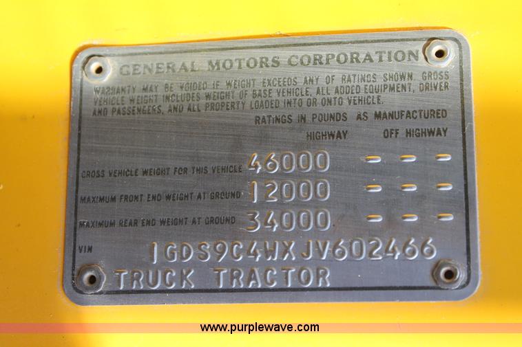 image for item H1700 1988 GMC Brigadier digger derrick truck