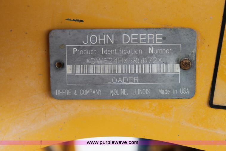 image for item H1713 2002 John Deere 624H wheel loader
