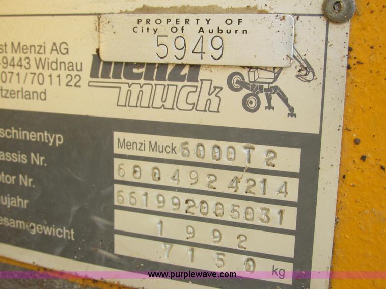 image for item I3830 1992 Menzi Muck 6000T2 excavator