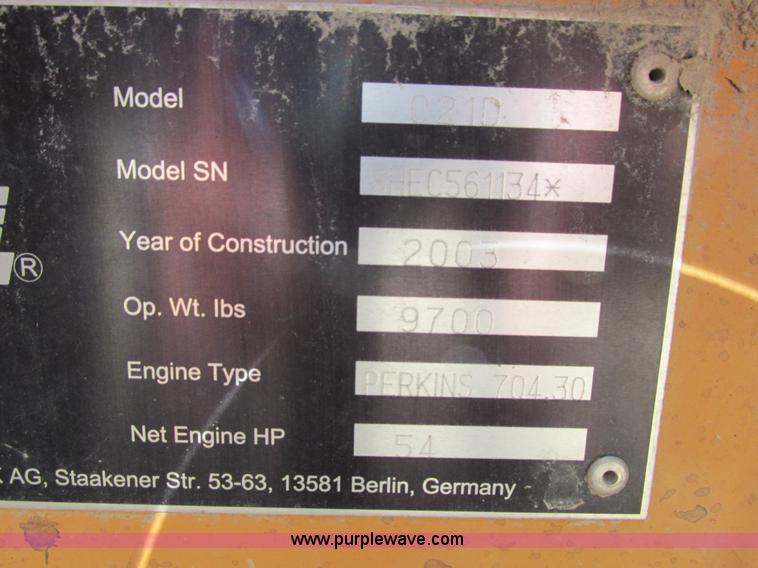 image for item I4131 2003 Case 21D articulated compact wheel loader