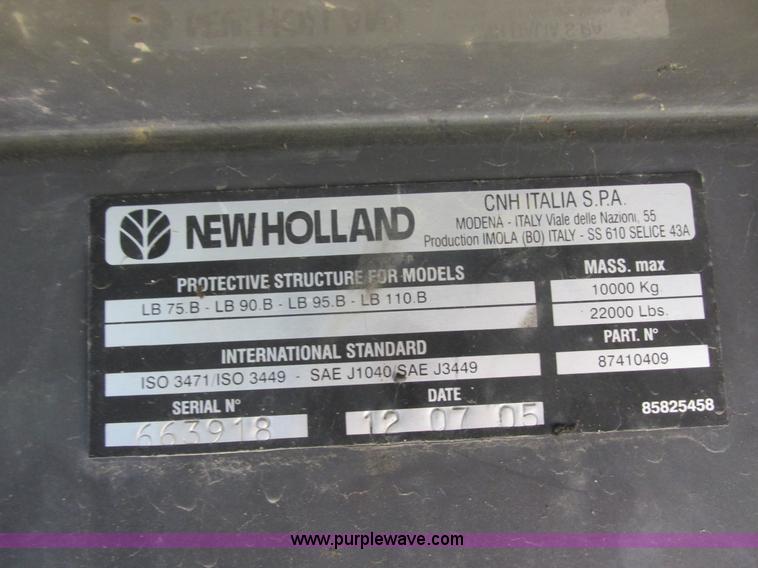 image for item I6036 2005 New Holland LB75B backhoe