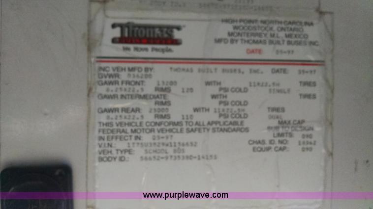 image for item AY9489 1998 Thomas Built school bus