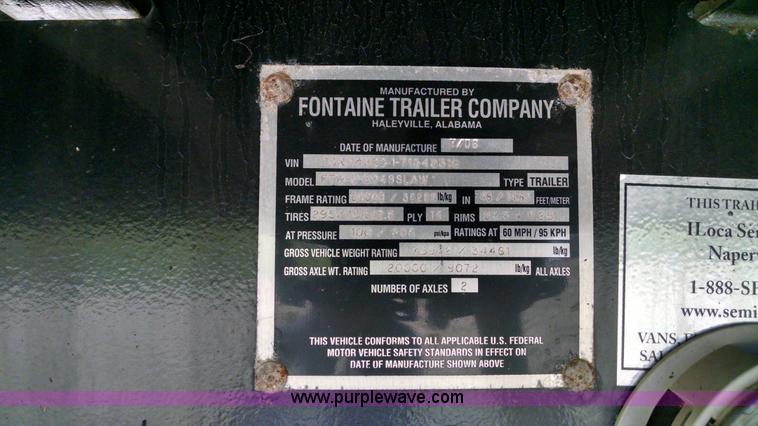 image for item AY9497 2007 Fontaine flatbed trailer