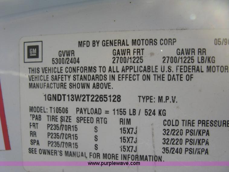 image for item E7993 1996 Chevrolet Blazer LS SUV