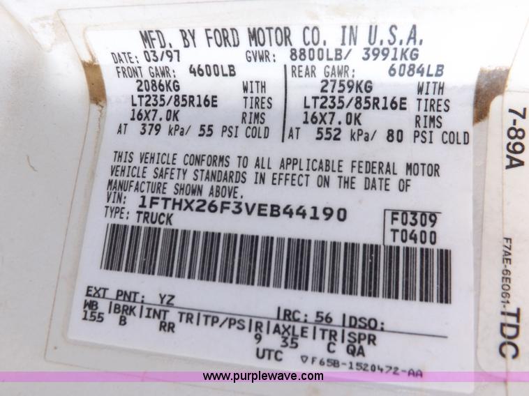 image for item H9090 1997 Ford F250 HD pickup truck