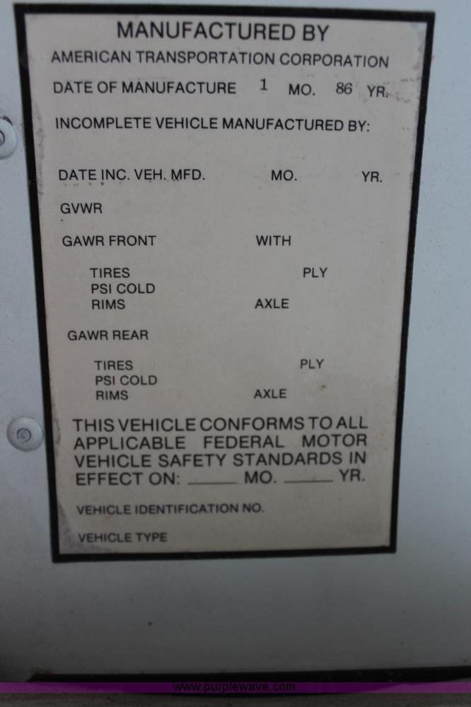 image for item I5857 1985 GMC P6 Amtran bus