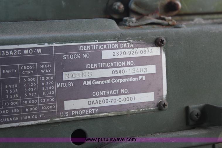 image for item I5875 1970 Am General 2.5 ton army truck