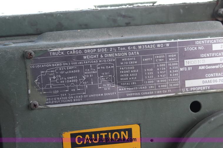 image for item I5875 1970 Am General 2.5 ton army truck