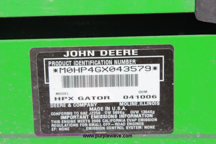 image for item I5997 2006 John Deere HPX gator