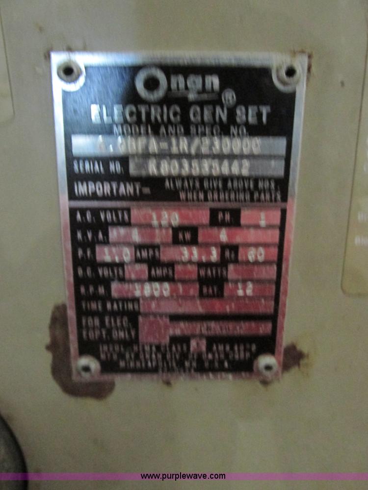 image for item I6023 Onan 40BFA-1R/23000C generator