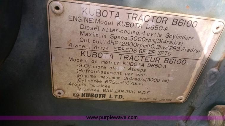 image for item I6471 Kubota B6100 HFWA tractor