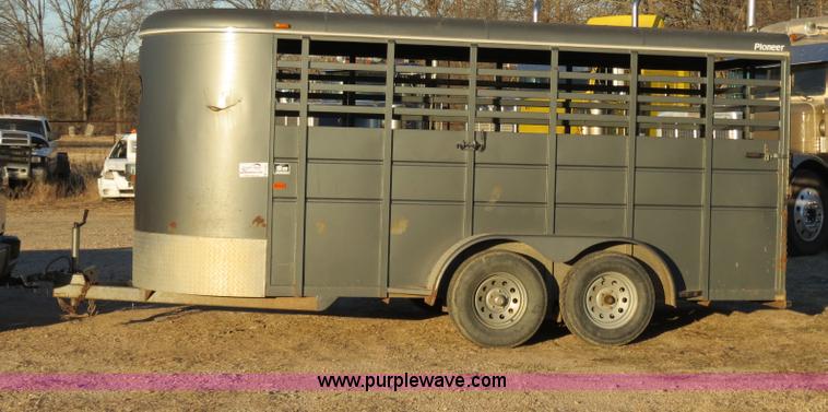 image for item B4831 2004 Pioneer tandem axle stock trailer