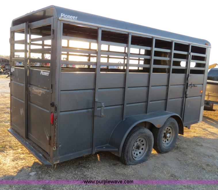 image for item B4831 2004 Pioneer tandem axle stock trailer