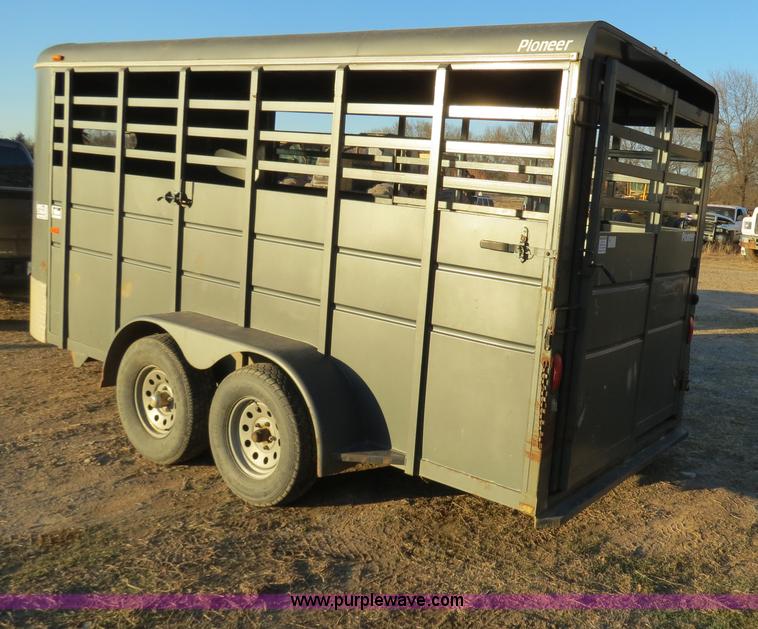 image for item B4831 2004 Pioneer tandem axle stock trailer