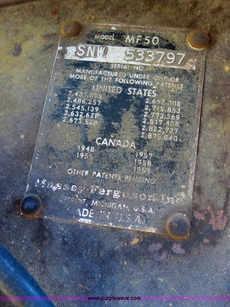 image for item B4835 1962 Massey-Ferguson 50 tractor