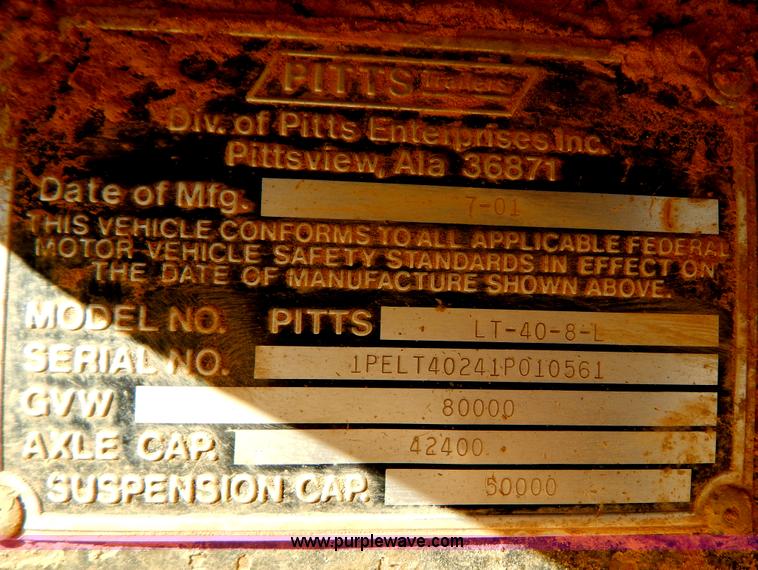 image for item B4837 2001 Pitts LT-40-8-L log trailer