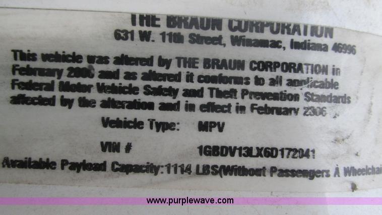 image for item AC9805 2006 Chevrolet Uplander cargo van