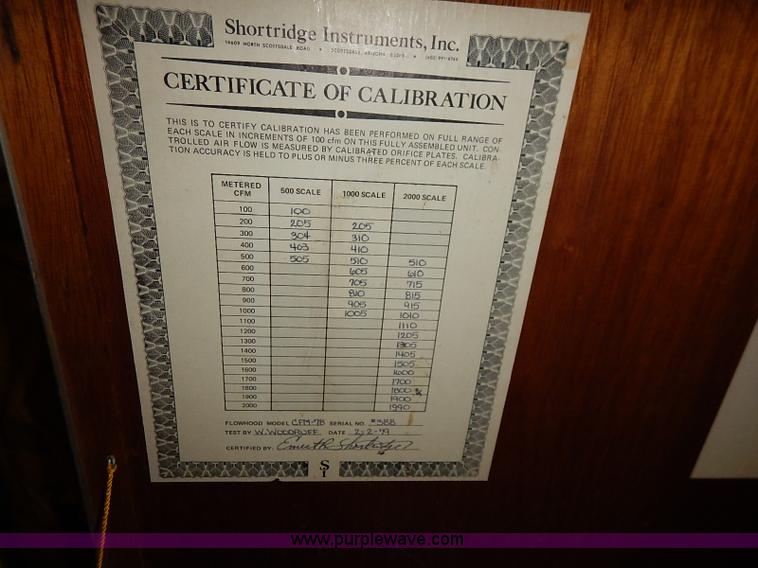 image for item AY9214 Shortridge Instruments flow hood meter