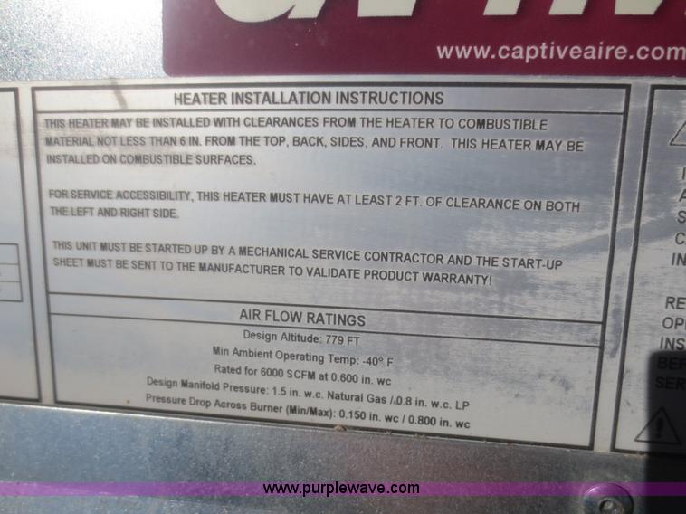 image for item AZ9150 Captive Aire furnace