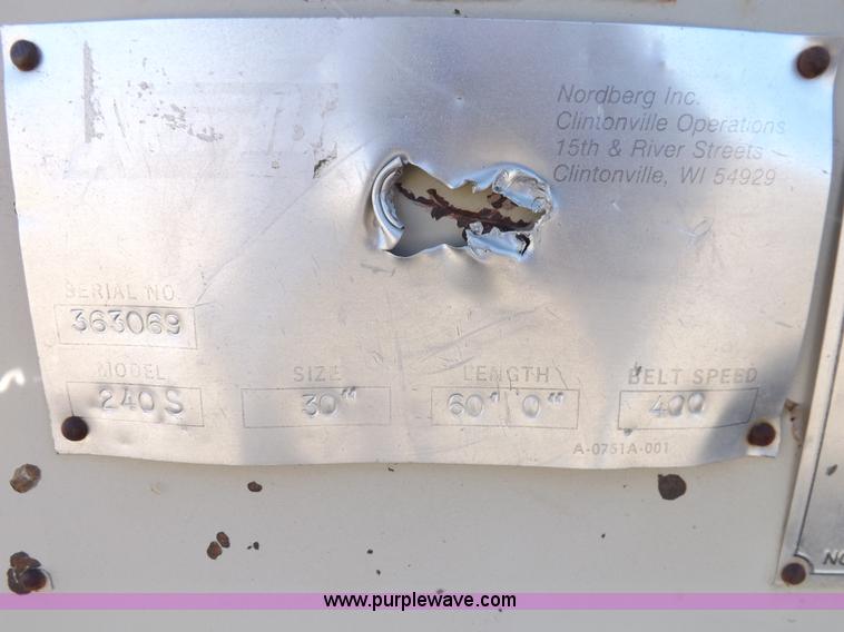 image for item H9064 Nordberg 240S belt conveyor