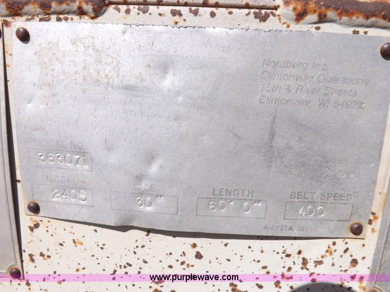 image for item H9065 Nordberg 240S belt conveyor