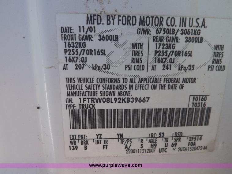 image for item H9094 2002 Ford F150 XLT SuperCrew pickup truck