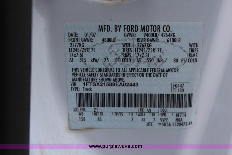 image for item I5783 2008 Ford F250 Super Duty XL SuperCab pickup truck