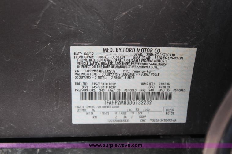 image for item I5862 2013 Ford Taurus Police