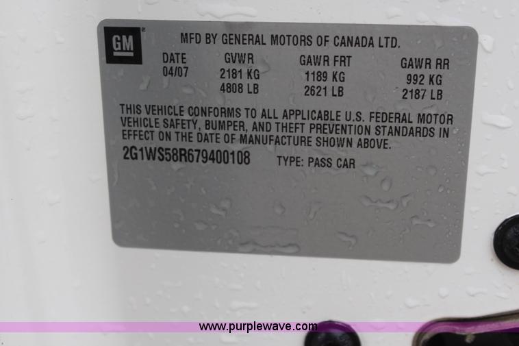 image for item I5872 2007 Chevrolet Impala Police