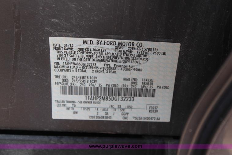 image for item I5975 2013 Ford Taurus Police