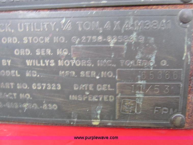 image for item I8923 1953 Willy's Jeep