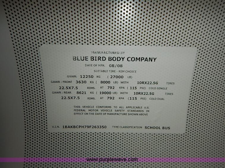 image for item J3003 2009 Blue Bird Vision school bus