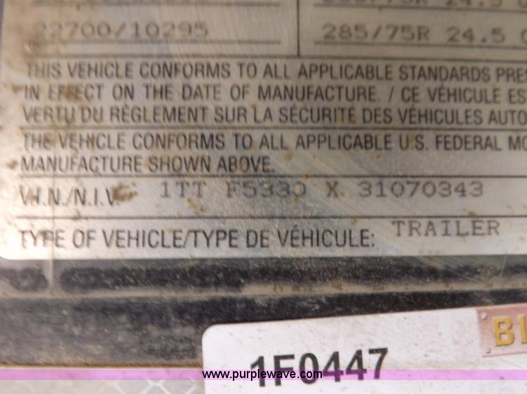 image for item H9086 2003 Transcraft TL2000F3 flatbed trailer