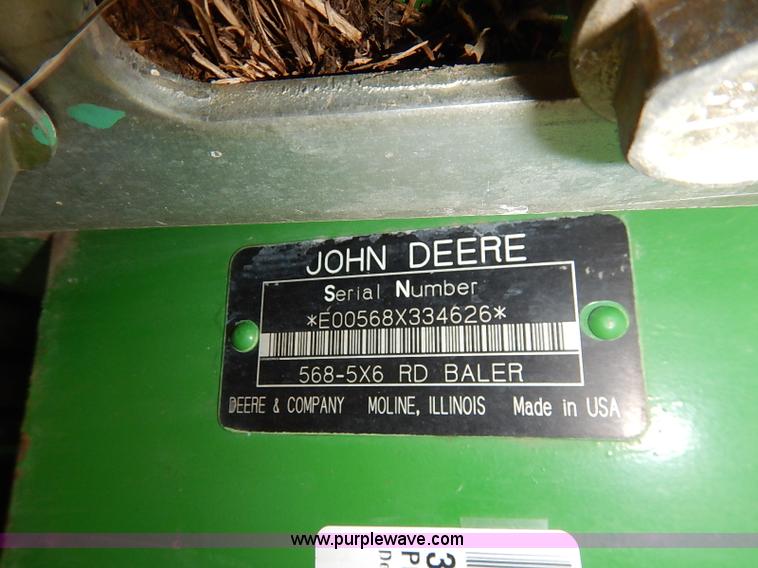 image for item I5390 2007 John Deere 568 round baler
